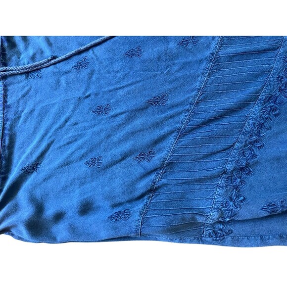 Greeta OS Blue Midi Length Skirt Boho Peasant - Picture 4 of 6